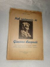 NEL CENTENARIO DI GIACOMO LEOPARDI- N. Vitale- 1937- Caltagirone