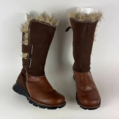 Columbia Chamonix Botas de Invierno Para Mujer 7.5 Marrón Cuero Cremallera Lateral Media Pantorrilla Foto 1 de 4