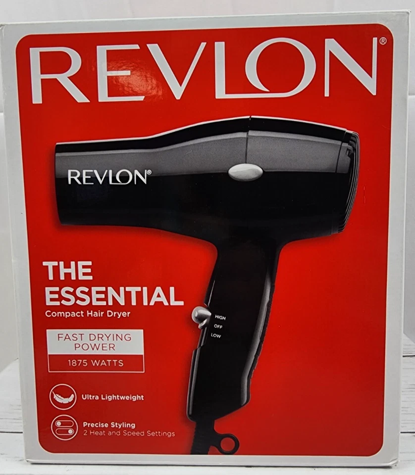 Revlon, The Essential Fast Drying Power 1875 Watts in Black, 2 Settings, Light - Image 1 of 1