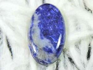 34Cts. Natürlicher Sodalith Oval Kristall Mineral Cabochoh Lose Edelstein 21X37MM B42 - Bild 1 von 9