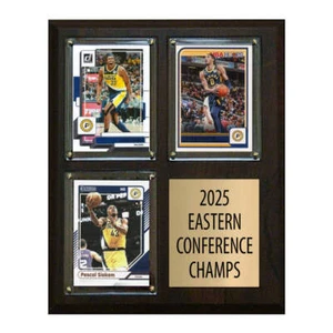 Placa de 3 cartas 2025 Indiana Pacers Eastern Conference Champions Donruss Hoops Pan - Imagen 1 de 4