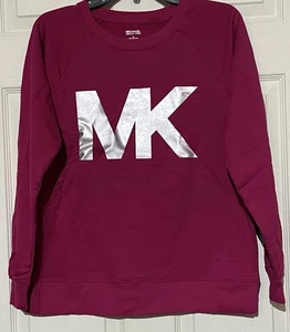 Michael Kors Langarm Pullover Gr. M rosa silber Logo leichter Pulli - Bild 1 von 3