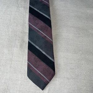 Town Classic USA Krawatte gestreift Paisley schwarz grau marrón  - Bild 1 von 8