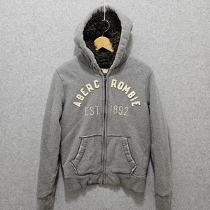 Abercrombie Y2K Wolf Jaw Jacket Youth XL Heavy Weight Full Zip Hooded Distressed - Picture 1 of 15