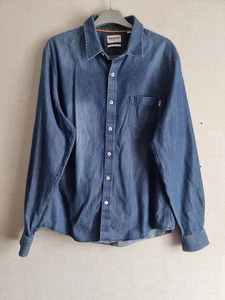 Timberland navy denim look slim fit shirt size L - Picture 1 of 7