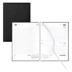 !!!! A5 Buchkalender 2026, schwarz 1Tag-1Seite Chefplaner Kalender Lediberg - Picture 1 of 3