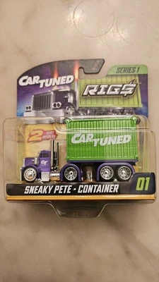 Camión fundido a presión Sneaky Pete serie 1 contenedor plataformas afinadas para automóvil #1 verde 🟩  Foto 1 de 2