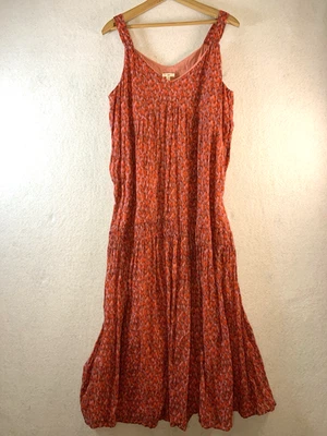 Joie Womens Tiered Maxi Sundress Sz M Boho Beachy Resort Cruise Abstract Cotton - Image 1 of 4