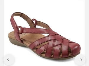 Earth Berri Woven Casual Round Toe Slip-on Sandals Red Women's 7M NWOB - Picture 1 of 9