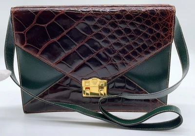 Auténtico Bolso de Hombro Gucci Cuero Marrón x Verde 004.261.0294 NS111129 Foto 1 de 4