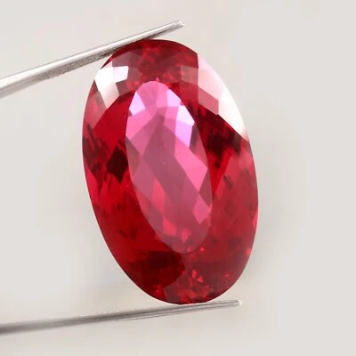 AAA Museum Grade Natural Flawless Burma Ruby Loose Oval Gemstone Cut 35x20 MM - Image 1 of 4