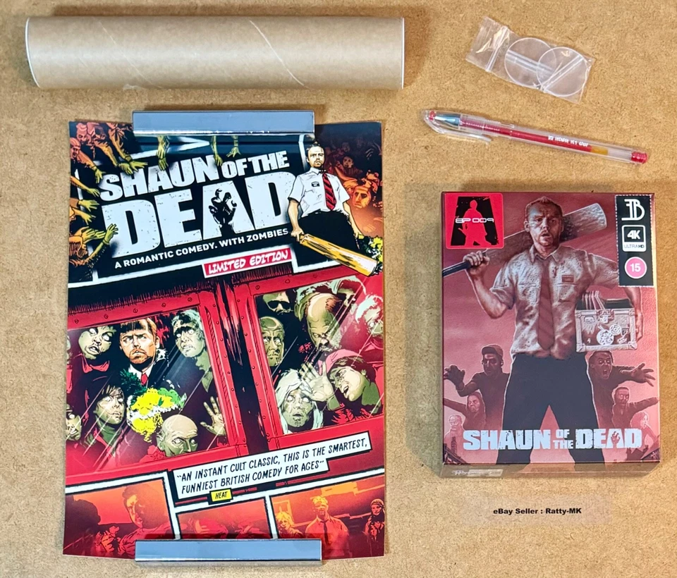 Shaun of The Dead Ltd Edition Steelbook 4k UHD 2d Blu-ray Disc OOP