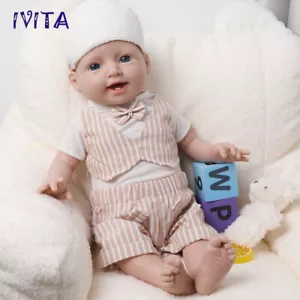 IVITA 20"Lebensechte Vollsilikon Jungepuppe Frühgeborene Weihnachtsgeschenke - Picture 1 of 12