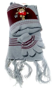 Kleinkind Mütze, Schal & Handschuh Set - bestickt FUSSBALLBÄR Design - Bestellung bis 10 Uhr!!! - Bild 1 von 2