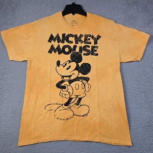 Disney Mickey Mouse Shirt Mens Large L Orange Tie Dye Classic Cartoon Logo NWT - Picture 1 of 10
