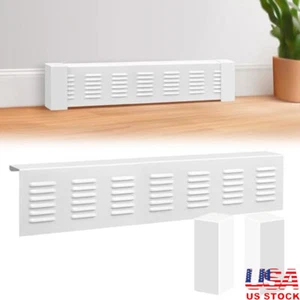 4ft Steel Baseboard Heater Cover W/ End Caps Easy Slip-on Installation Hydronic - Picture 1 of 6