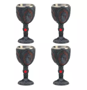 Cáliz Ritual Juego de Cuatro 4 Vinos Juego de Tronos Habitación Decoración Gótica NUEVO - Imagen 1 de 2