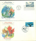 1977 Set of 2 FDCs - Joint Issue with Canada - Peace Bridge