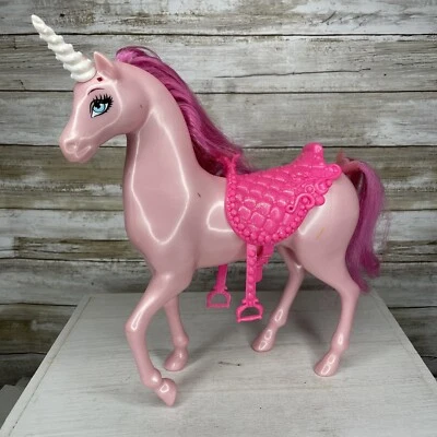 2011 Mattel Барби сказка принцесса розовый единорог пони лошадь игрушка блестящий седло - Изображение 1 из 4