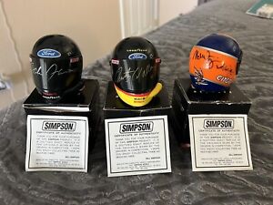 Autographed Rusty Wallace , Dale Jarret And Michael Waltrip Mini NASCAR Helmet
