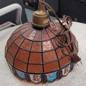 SEE PICS Old Style Faux Stained Glass Hanging Light Smaller Version 10" Across - Picture 1 of 12