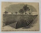 1861 magazine engraving~ SHOT AND SHELL PILED UNDER THE WALLS OF FORTRESS MONROE
