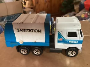 Buddy L 6" Steel Sanitation Garbage Truck with Back Opening Compactor Door, 1980 - Picture 1 of 5