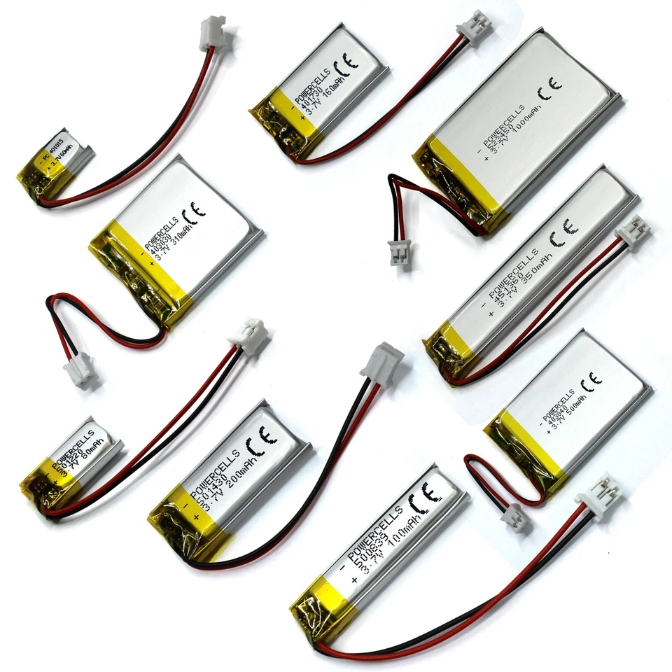 LiPo 3.7V Li Ion Lithium Battery Battery 1S JST-PH 2.0 Plug Tablet GPS with BMS - Image 1 of 1