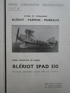 1930'S PUB UCA FARMAN MUREAUX AVION BLERIOT SPAD 510 / POTEZ 63 ORIGINAL AD - Imagen 1 de 2