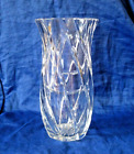 Vase en cristal plomb lourd forme libre motif de coupe 9"