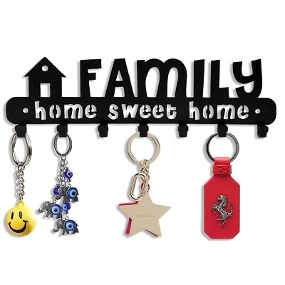 Key Holder For Wall Mount Sweet Family Organizer Decorative Metal Hanger keys - Image 1 of 4