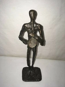 cast iron saxophone player wrought iron figurine musical statue - Picture 1 of 4