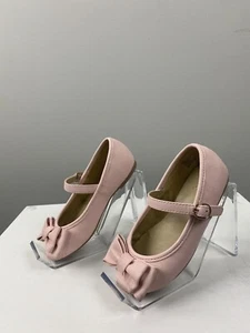 Janie and Jack, Bow Mary Jane Ballet Flats, Baby Pink, Size 9 - Picture 1 of 7