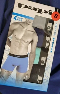 Papi 4 Boxer Briefs Cotton Stretch S Gray Blue Mint Black, Modern Fit SHIPS FREE - Picture 1 of 5