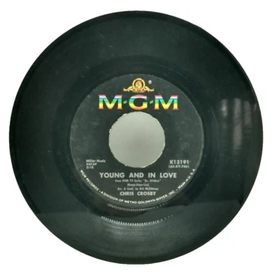 Chris Crosby - YOUNG AND IN LOVE / RAINDROPS IN MY HEART - MGM  45 rpm - Image 1 of 2
