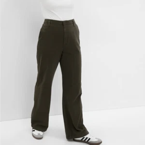 Gap Mid Rise Wide-Leg Khakis black cotton tincel lyocell slacks trouser 18 tall - Picture 1 of 13