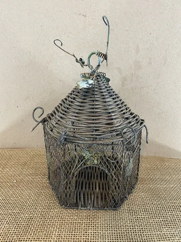 Vintage Boho Wicker/Rattan Hanging Bird Cage Cover