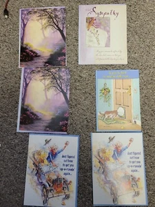 Leanin Tree Get Well And Sympathy Lot Of 6 Cards - Picture 1 of 1