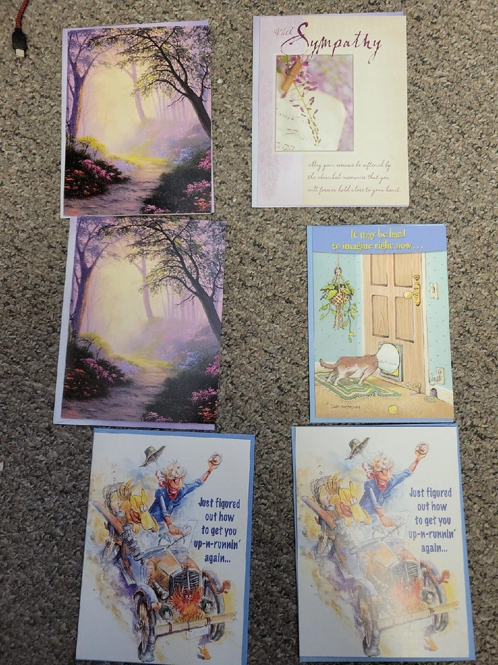 Leanin Tree Get Well And Sympathy Lot Of 6 Cards - Image 1 of 1