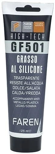 Faren-GF501-Grasso al silicone trasparente, Residente all'acqua,Traslucido-125ml