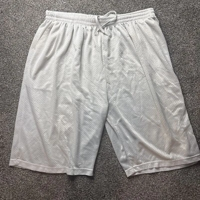Pantalones cortos deportivos de malla súper pesados Pro 5 para hombre sin forro 5XL con cordón blanco  Foto 1 de 4