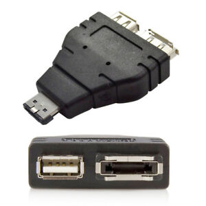 Power eSATA to eSATA USB Combo Splitter Converter Adapter Connector Dual Port 