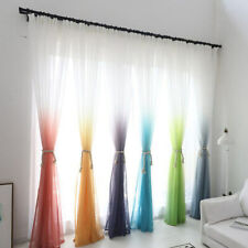 Gradient Color 3D Printed Single Panel Divider Sheer Voile  Curtain Tulle
