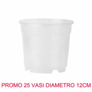 25 VASI PER ORCHIDEE Ø12CM COMPLETAMENTE TRASPARENTI PROMO - Foto 1 di 1