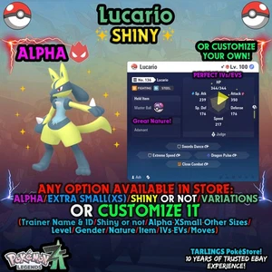 Pokemon Legends ZA 🐉 Lucario - SHINY/NON/ALPHAS/XS/BUNDLES ✨ OR CUSTOM ✨ - Picture 1 of 20