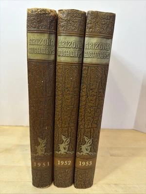 Lot of 3 ARIZONA HIGHWAYS Annual Bound  Hardcovers. Issues 1951 52 53 - Image 1 of 4