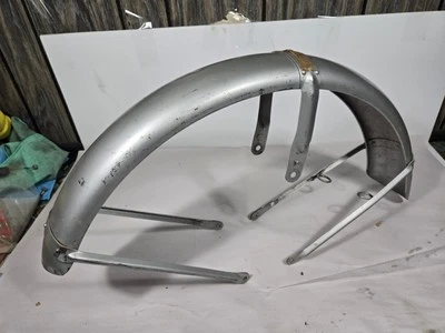 Honda CB77 Superhawk Later Style Silver Front Fender, CB72 - Image 1 of 4
