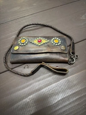 Cartera Larga RRL Ralph Lauren Tachonada Cadena Motociclista Procesamiento De Colección RARA JAPÓN Foto 1 de 4