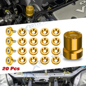 Gold Washer Bolt Engine Bay Dress up Kit w/Solenoid Value Cap For Accord Civic - Foto 1 di 9