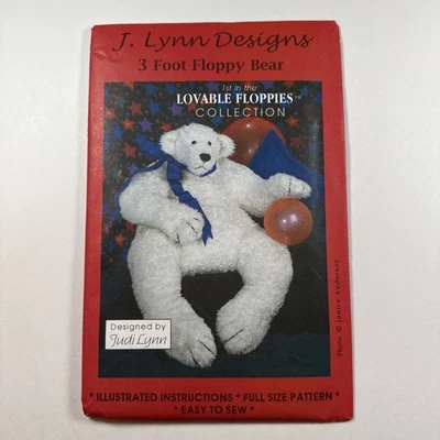 J. Lynn Designs Pattern #FB/28 - 3 Foot Floppy Bear - Lovable Floppies - UNCUT - Image 1 of 4